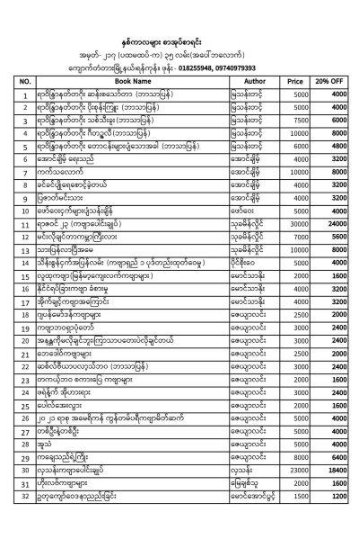 နှစ်ကာလများစာပေရဲ့ စာအုပ်ဈေးရောင်းပွဲ နှစ်ကာလများစာပေရဲ့ စာအုပ်ဈေးရောင်းပွဲ